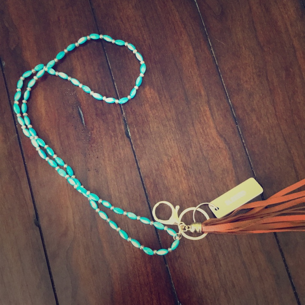 Beaded lanyard/keychain combo